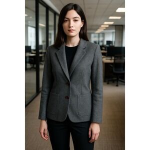 Vintage Russ Tailored Gray Wool Blend Blazer‎ – Made in USA – Size M/L